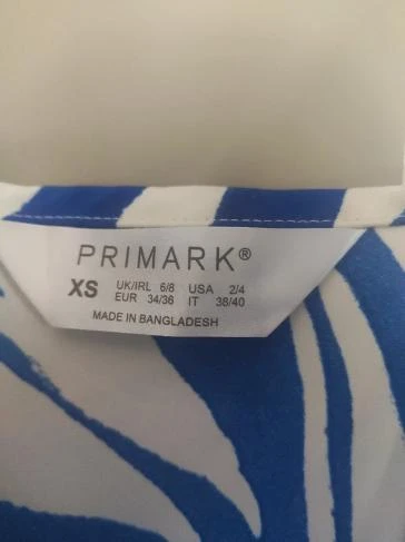 Primark vestido longo com fenda azul e branco PP – photo 4